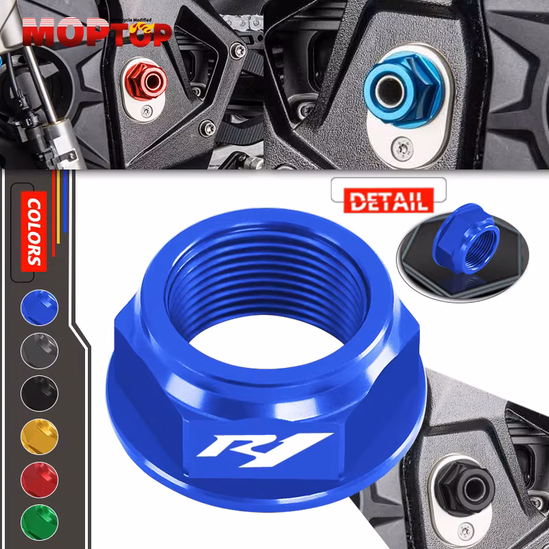 NEW Rear Wheel Screw Cap CNC Tuerca Rueda Posterior Axle Nut Screw Bolt For YZFR1 04-18 YZFR6 2006-2017 Motorcycle
