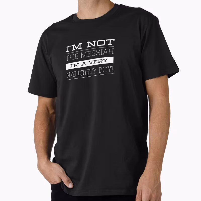 I'm a very naughty boy Funny Monty Python Gift T-shirt 100% cotton Print Tee Short Sleeve Graphic clothes All size Tops