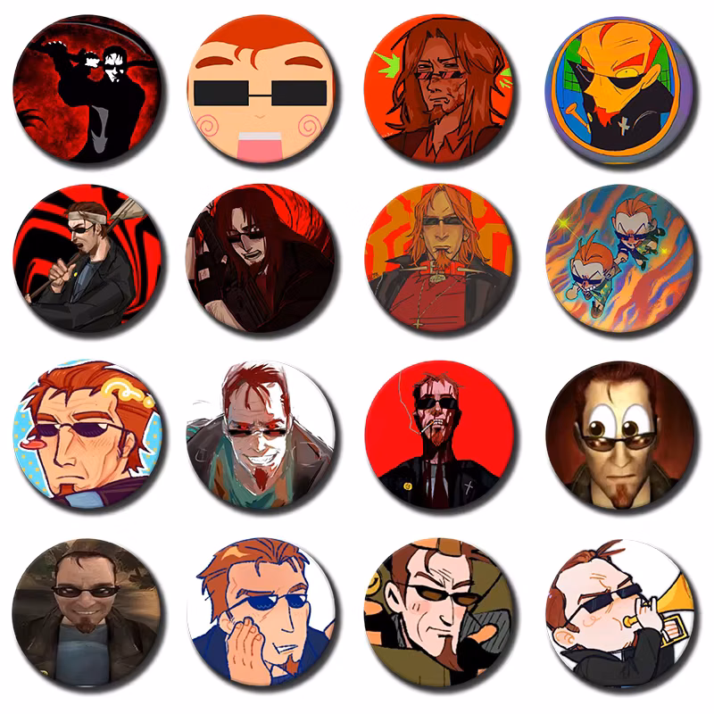 58mm 1PC The P-Postal D-Dude Customizable Creative Round Badge Button Pin Bag Decor Fans Collection Friends Gift Brooch