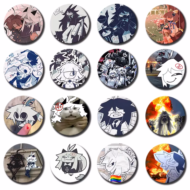 Cute FPE Cartoon Game Enamel Pin Claire Engel Round Brooch for Coat Shoes Kawaii Fashion Lapel Badges Jewelry Gifts for