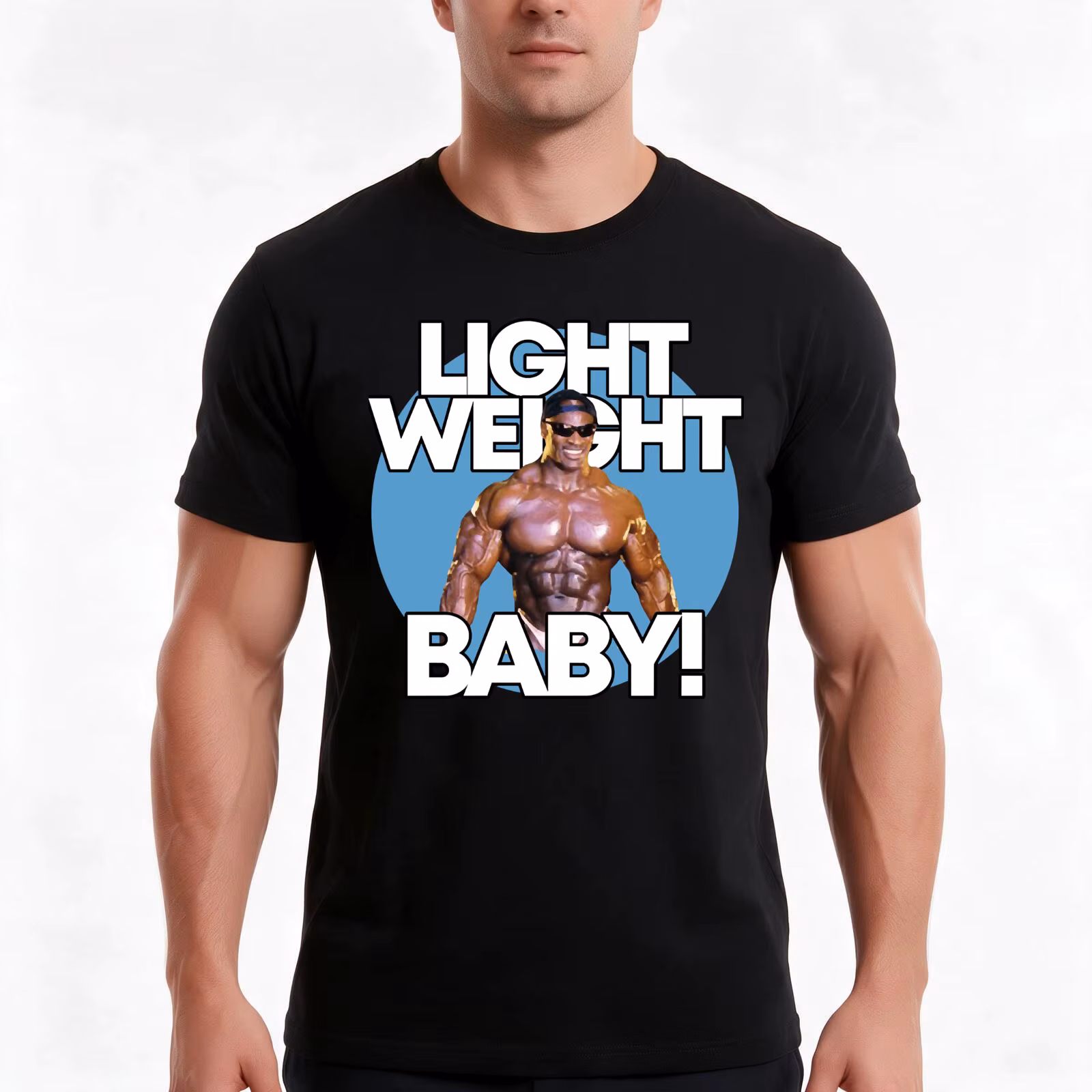 Ronnie Coleman light weight baby T-Shirt, Summer Casual Cotton Tee, Oversized Streetwear Tops, Vintage Graphic Print