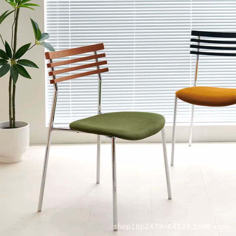 Medieval dining chair home designer leisure study soft bag makeup chair restaurant solid wood retro dining table chair