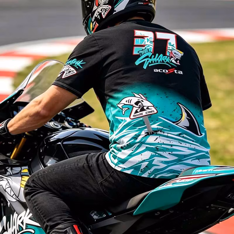 New Hot Selling No. 37 Motorcycle Fans Motorcycle Racing Men's and Women's Summer Casual Comfortable Short Sleeved