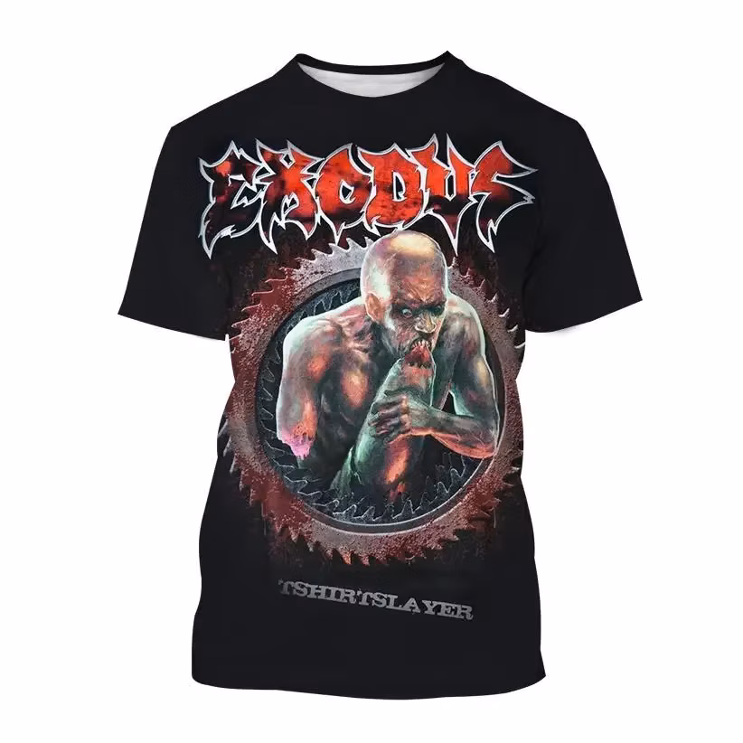 Hot Selling Exodus Personalized Printed 3D Printed T-Shirt Personalized Band Hip Hop Men's and Women's Casual Cool