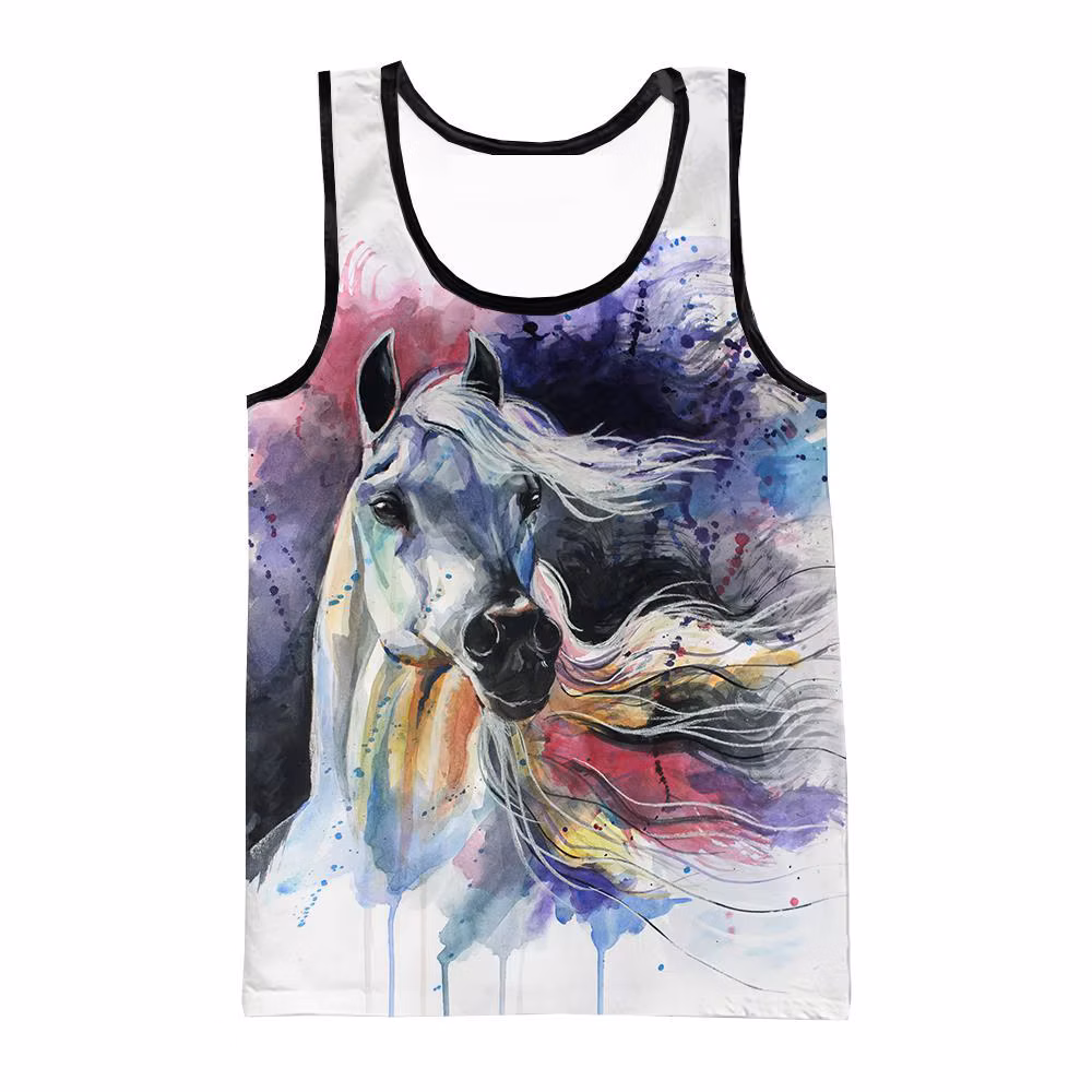 New Animal Horse 3d Printed Vest Cool Sleeveless Shirt Tops Adult Men Kids Summer Casual Street Style Thin T-shirt