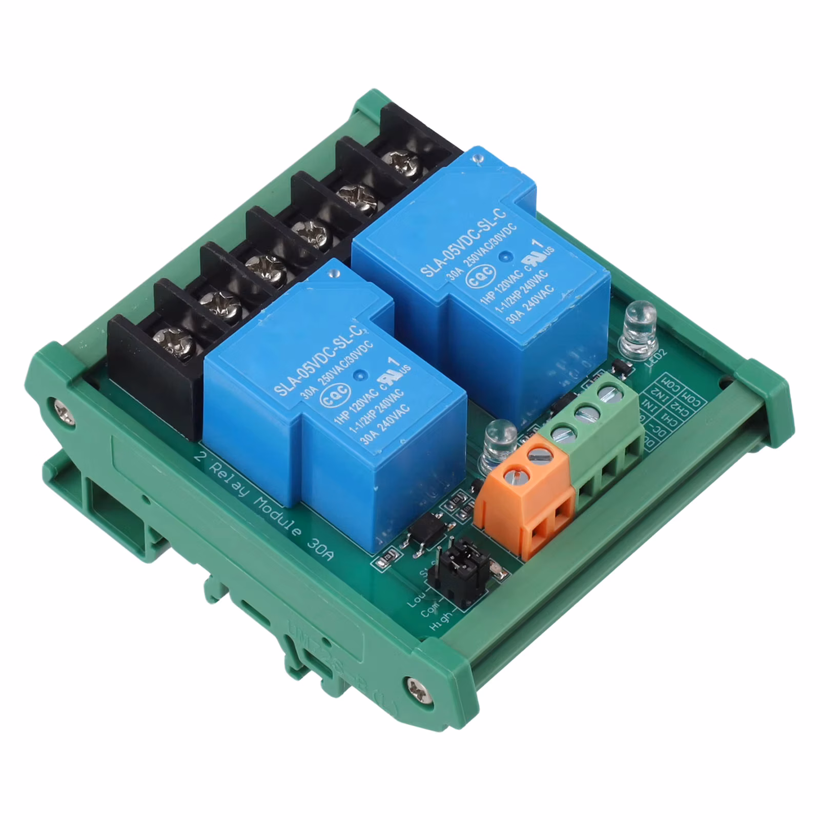 2 Channel Di n Rail Relay Board 5V 12V 24V DC Electromagnetic Relay With Interface For Industrial Electrical Control