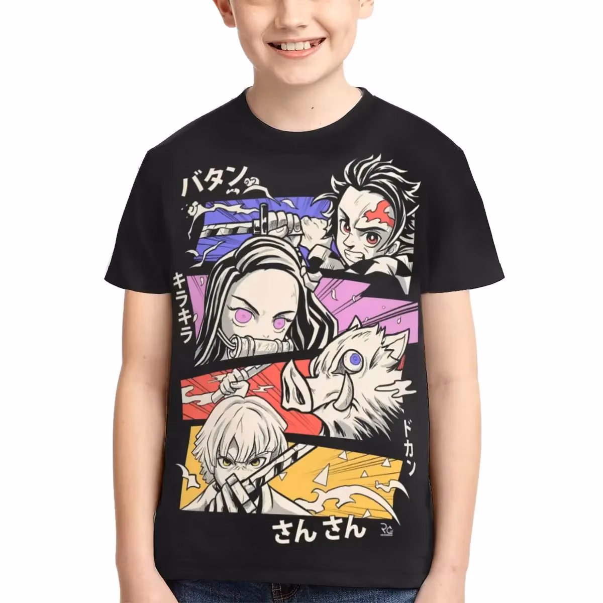 Anime Demon Slayer T Shirt - Short Sleeve Crew Neck Soft Fitted Tee Shirts for Teen Girl & Boy
