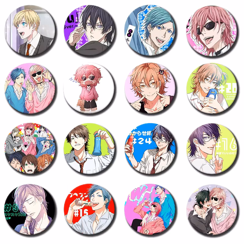 Y-Yarichin Club Anime Button Pin Metal Badge Kawaii Yuri Ayato Yui Tamura Brooch Bag Coat Accessories Jewelry Fans