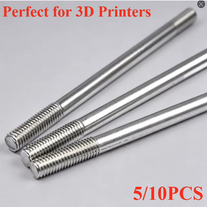 M2 M2.5 M3 304 Stainless Steel Double End Stud Bolt Metric Threaded Rod Headless Twin Head Screw For 3D Printer RC Car
