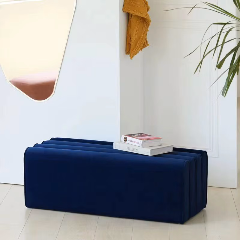 Nordic sofa side square chair foot stools living room household luxury low shoe bedend pedal step stool furniture