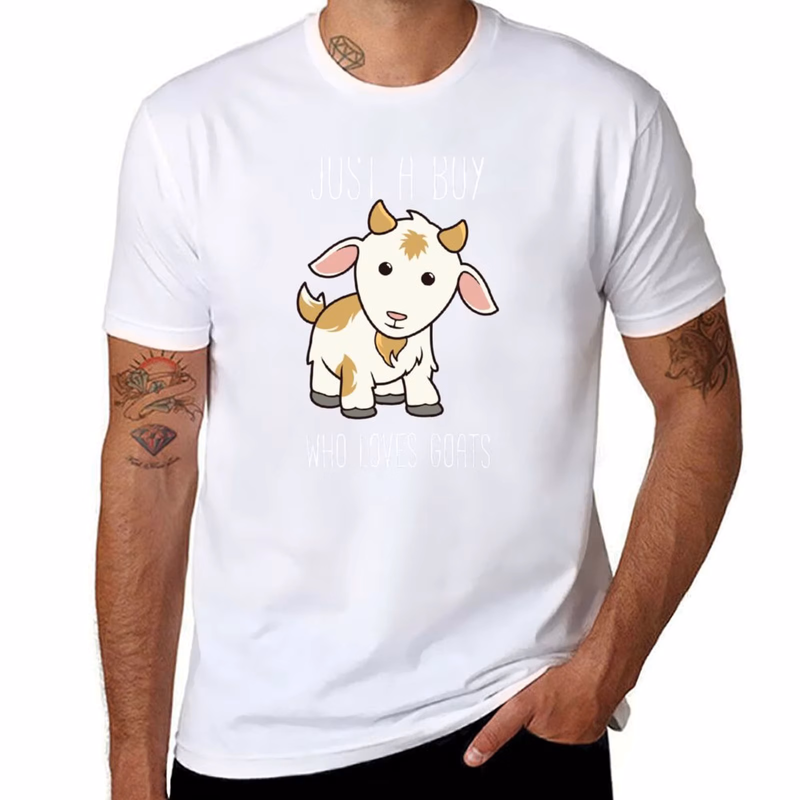 Funny Just A Boy Who Loves Goats product T-Shirt funny t shirts cotton cotton t shirt pack T-Shirt