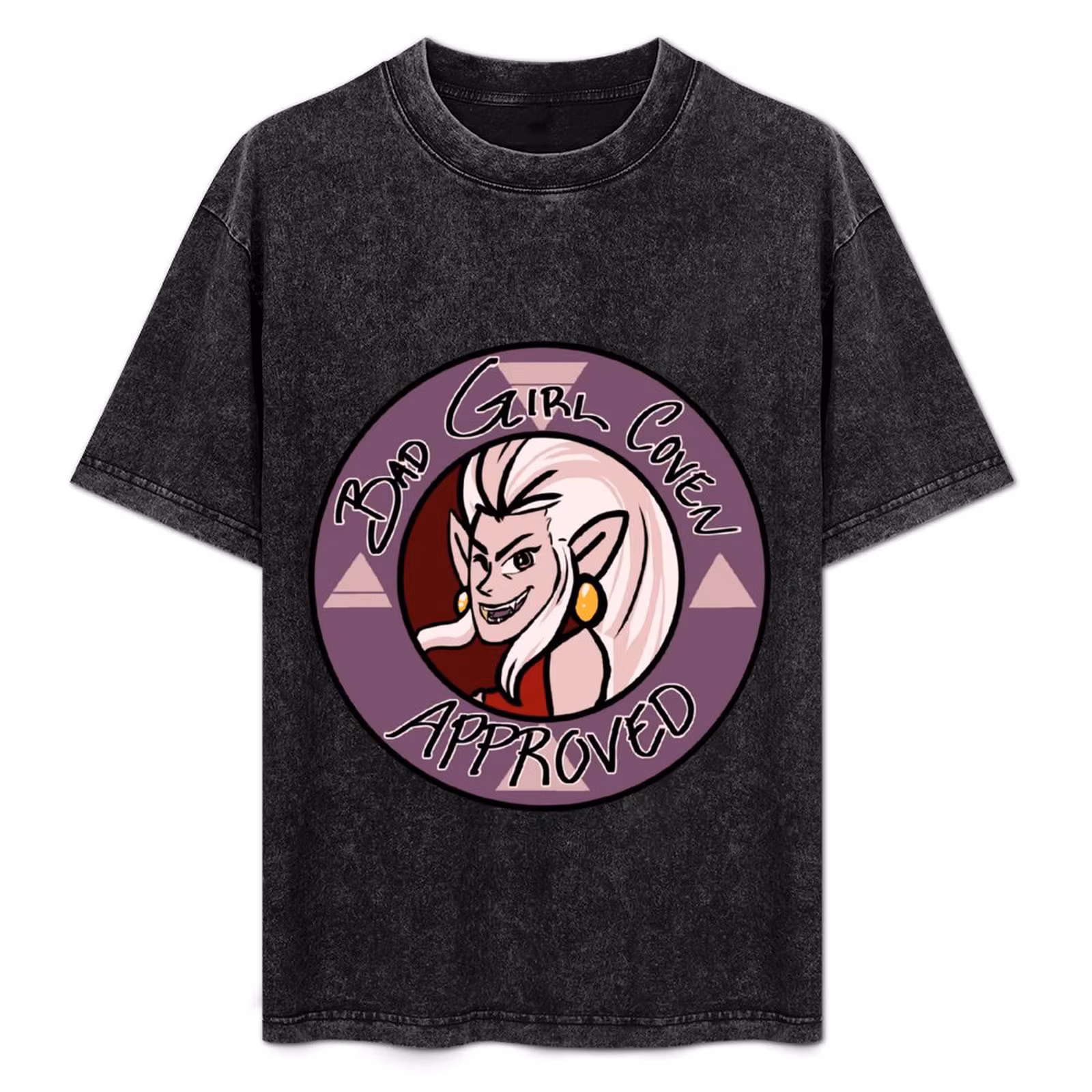 Bad Girl Coven Approved Badge T-Shirt Casual Fashion Short Sleeve Cotton T-Shirt