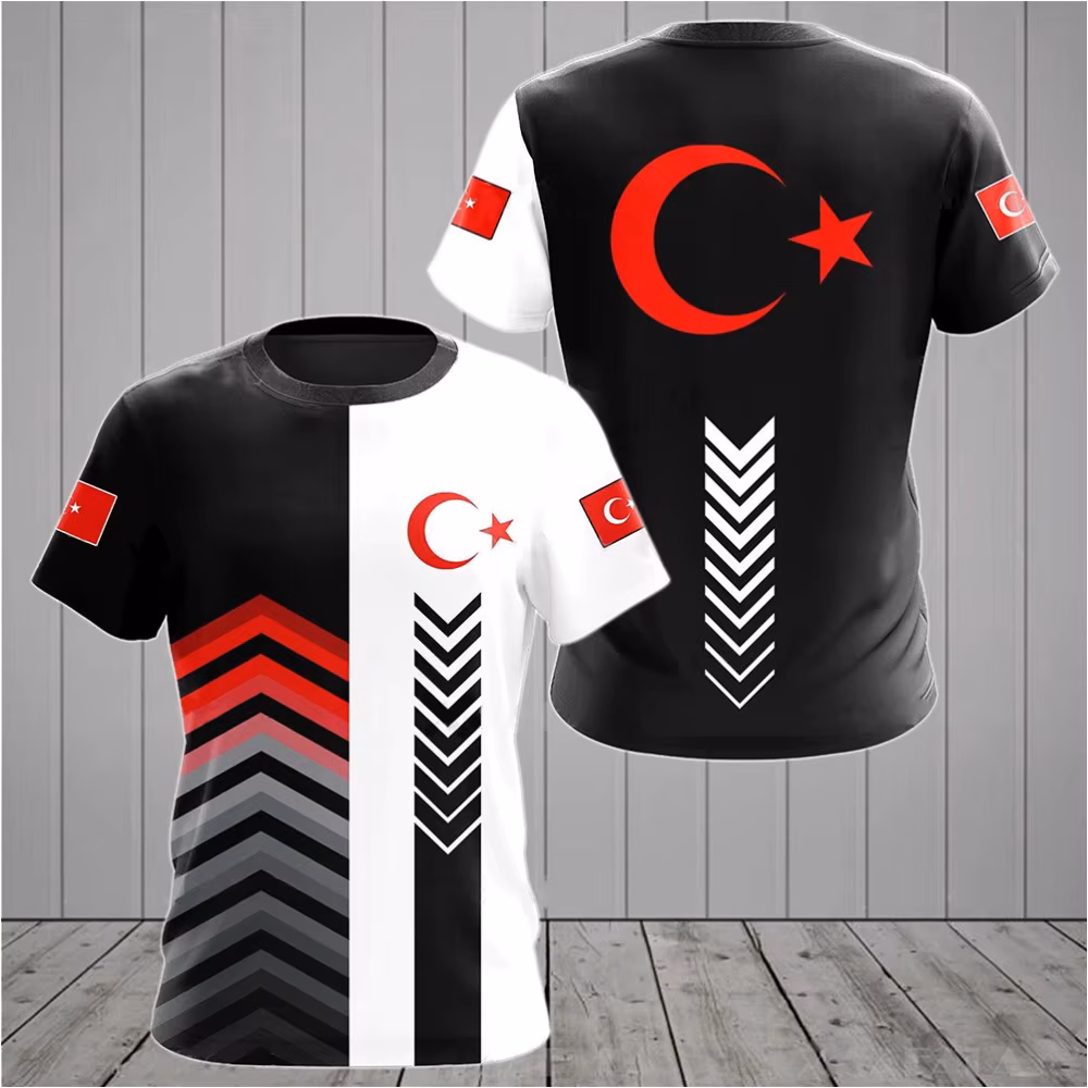 Türkiye Element Men's T-shirt3D Print Casual Fashion Breathable Round Neck T-shirt Free Custom Name Street Men's and