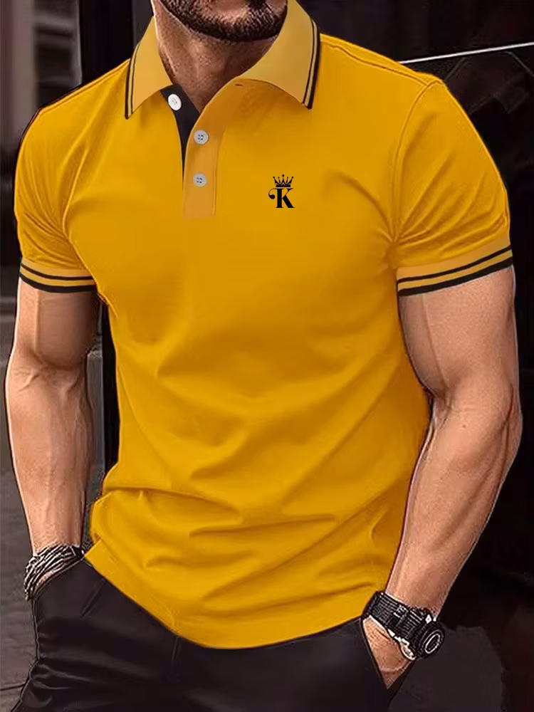 Men's Polo Shirt Golf Shirt Outdoor Casual Polo Collar Classic Short Sleeve Basic Button Front Button-Down Summer