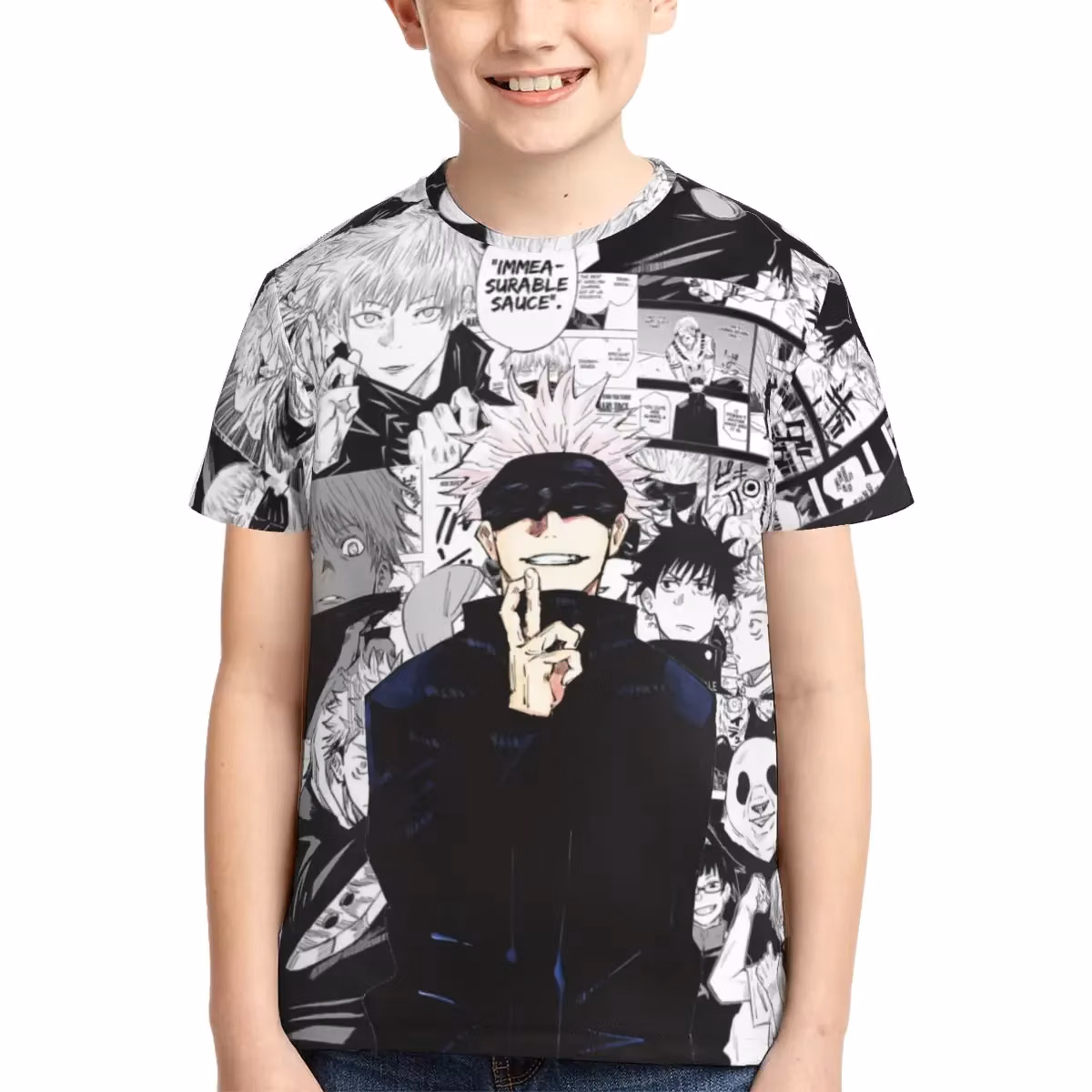 Anime Jujutsu Kaisen T Shirt - Short Sleeve Crew Neck Soft Fitted Tee Shirts for Teen Girl & Boy