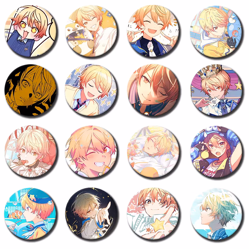 T-Tenma Tsukasa Cartoon Badge Popularity Musician Cute Brooches Cosplay Music Game Enamel Pins for Clothes Collar
