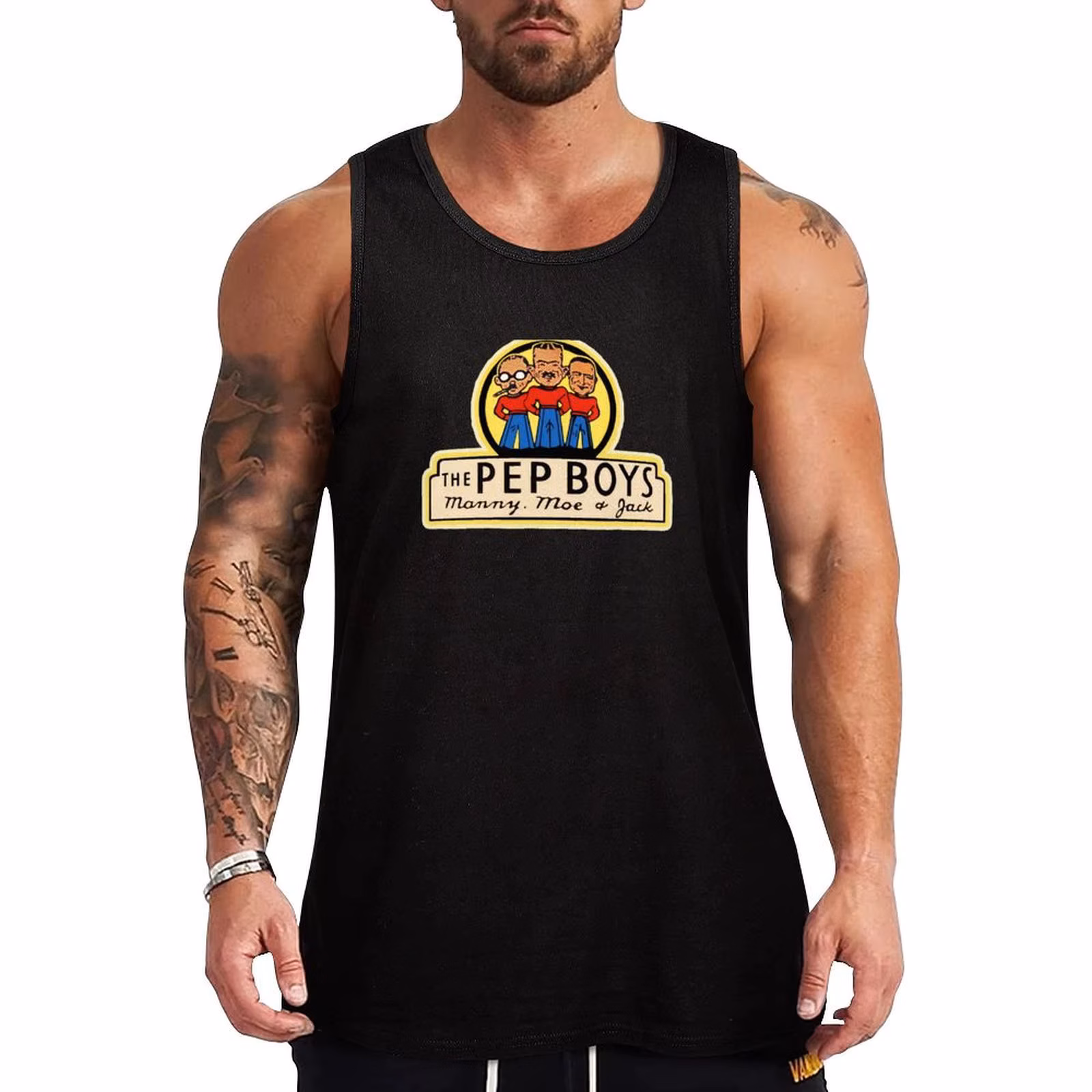 The Pep Boys Auto Parts Tank Top Regular Fit Basic Tank Top Sleeveless Casual Shirt