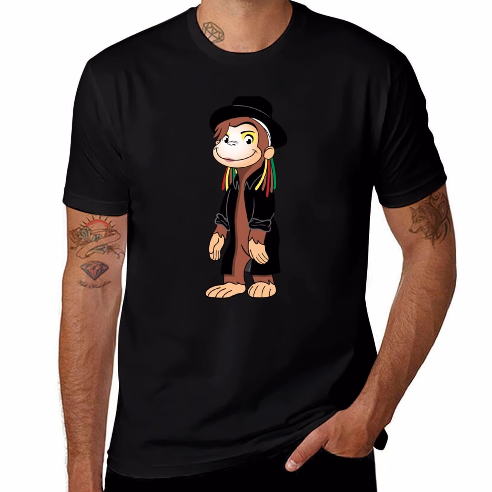 Curious Boy George T-Shirt Basic Solid Color Short Sleeve T-Shirt