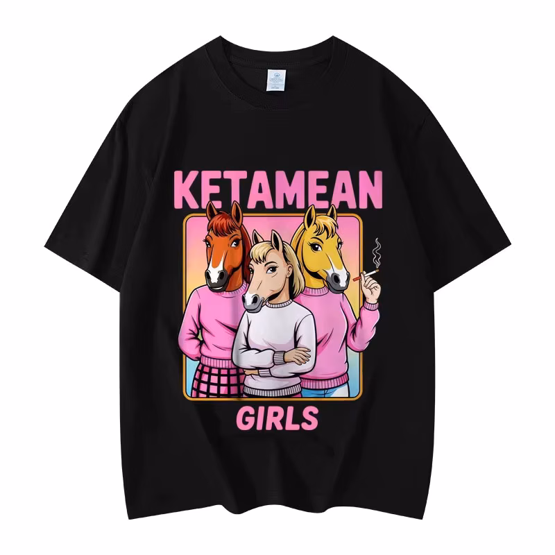 Ketamean Girls Funny Meme Graphic T Shirts Men's Women's New Y2k Short Sleeve T-shirt Summer Casual Cotton T-shirts