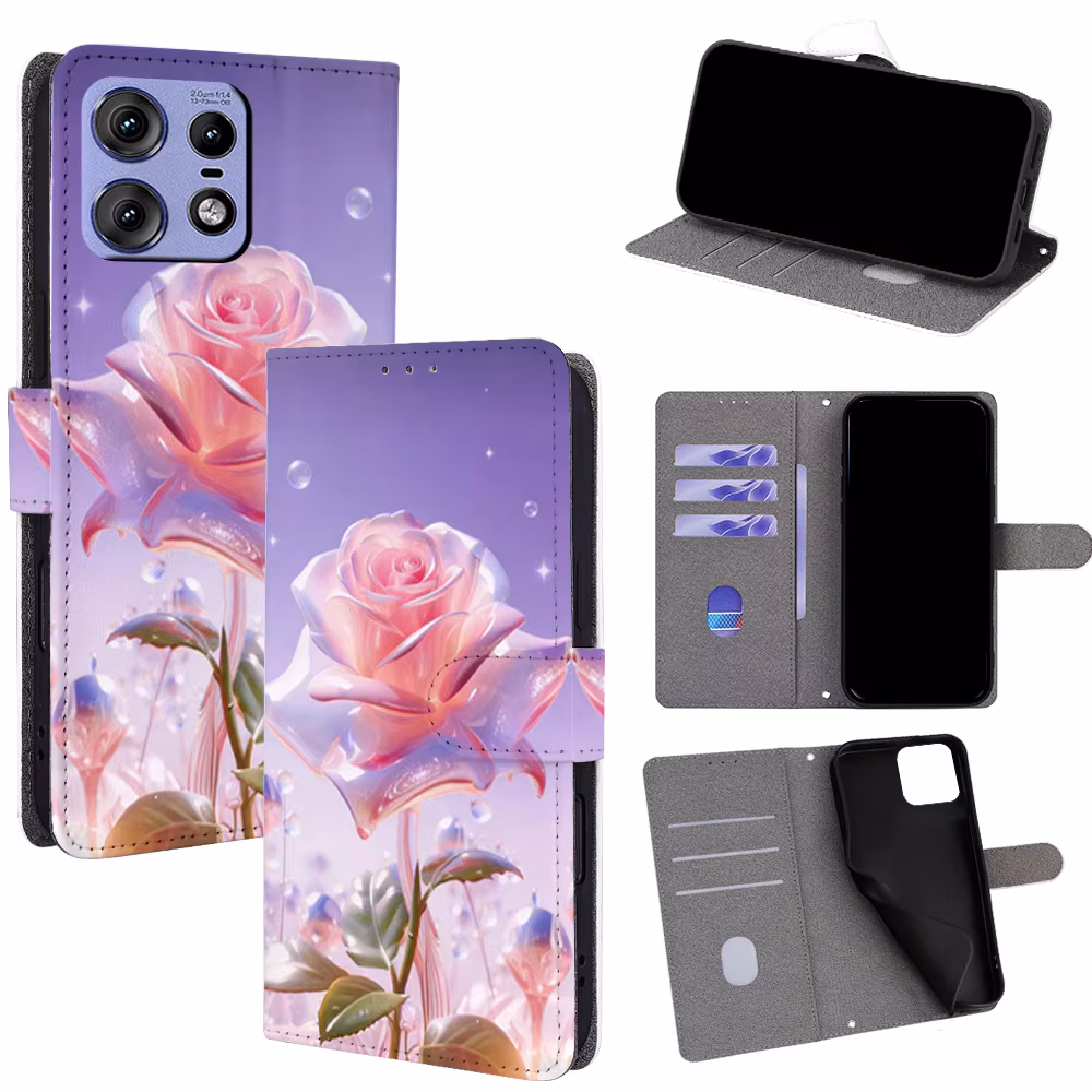 Colorful Flowers Magnetic Flip Phone Cover for Motorola Moto G67 G06 G56 G86 G04 G15 G05 E15 G75 G55 G35 G85 G45 G34