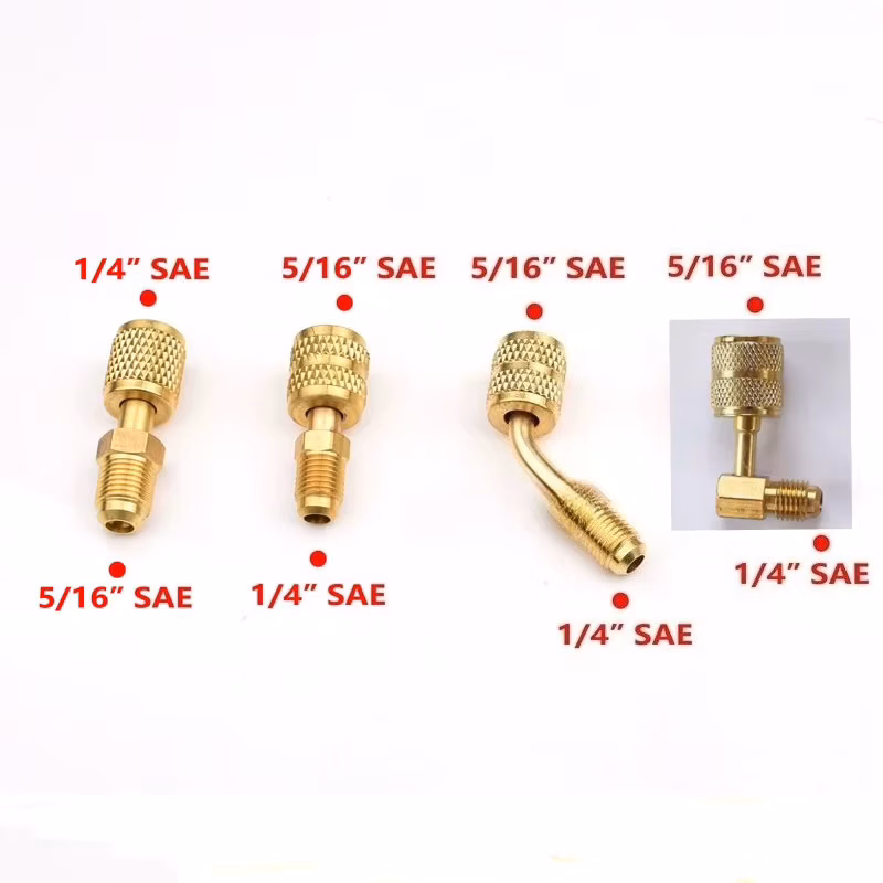 5 16'' 1 4'' SAE R410a R22 Refrigerant Adapter for Mini Split Charging System Vacuum Port for Air Conditioner Hvac