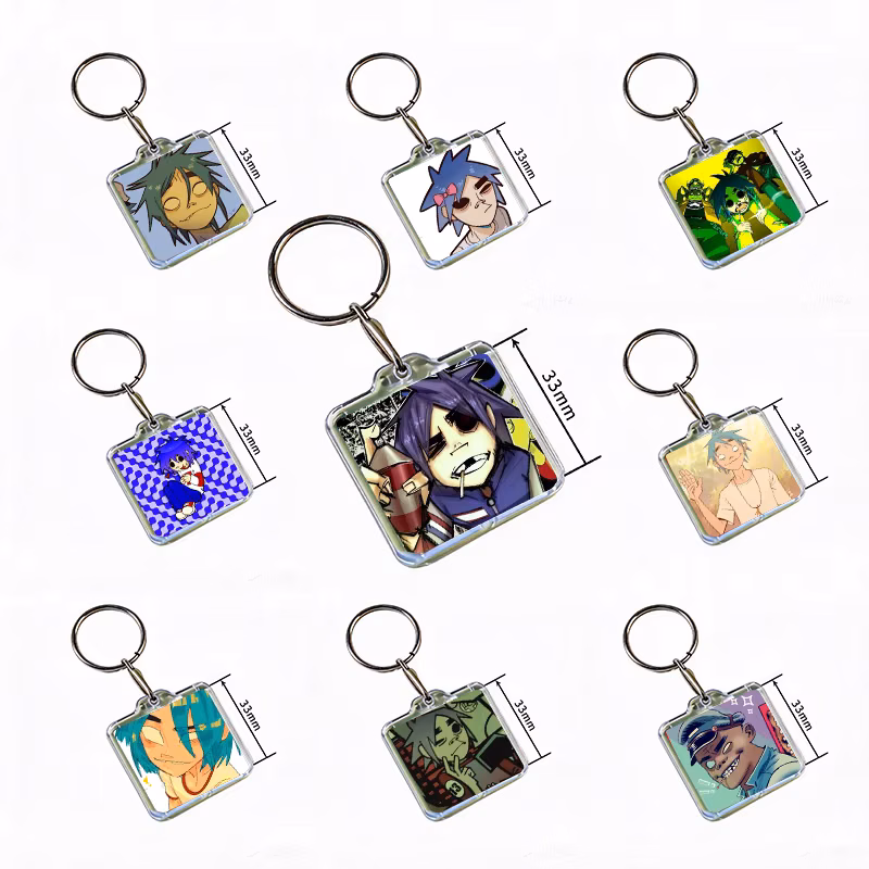 G-Gorillaz Anime Band Acrylic Keychain Handmade Hanging for Clothes Backpack Decoration Accessories Gifts with Friends
