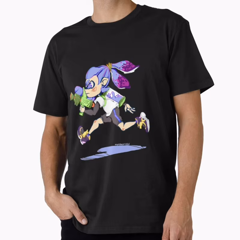 Boy Inkling Cartoon Video game Splatoon Gift T-Shirt for gamer 100% Cotton y2k clothing Short-Sleeve Tee All Size Tops