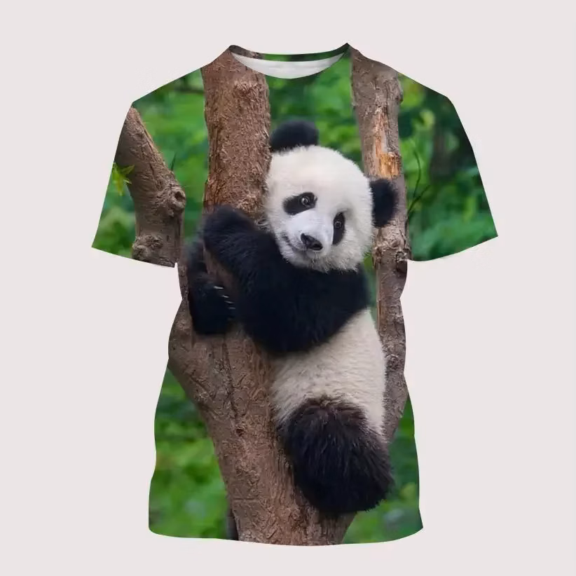 New Cute Animals 3d Printed Funny Panda Pattern Men Women Kids T-shirts Street Style Breathable Lightweight Summer
