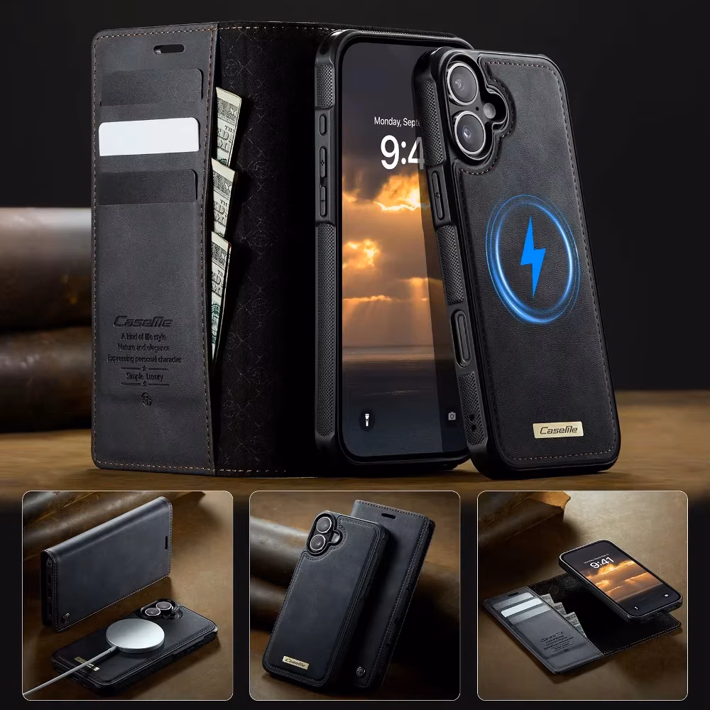 Removable Flip Phone Cover For iPhone 16e 15 Pro Max 14 Plus 13 12 Pro 11 Pro With 2 In 1 Case Supports Wireless