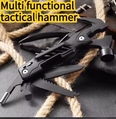 Multifunctional Outdoor Portable Sheep Horn Hammer Tactical Pliers Hammer Camping EDC Hand Tool Part