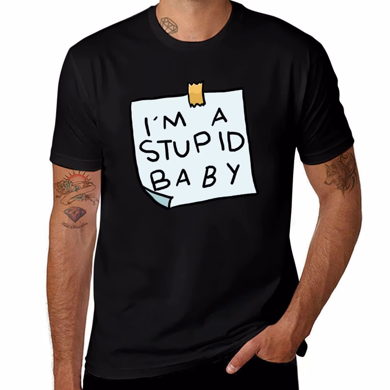 I_m a stupid baby T-Shirt anime t shirts oversize T-Shirt