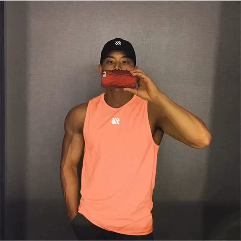 2025 men's fitness vest mens fitness sleeveless shirt mesh breathable sports vest underwear gym running casual quick