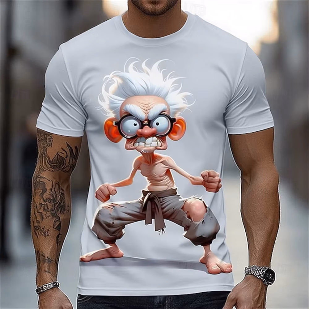 Summer Breathable Men's T Shirt Funny 3D Print Tee Casual O-neck Short Sleeve Tops Fashion Gym T-shirt Man Loose Sports