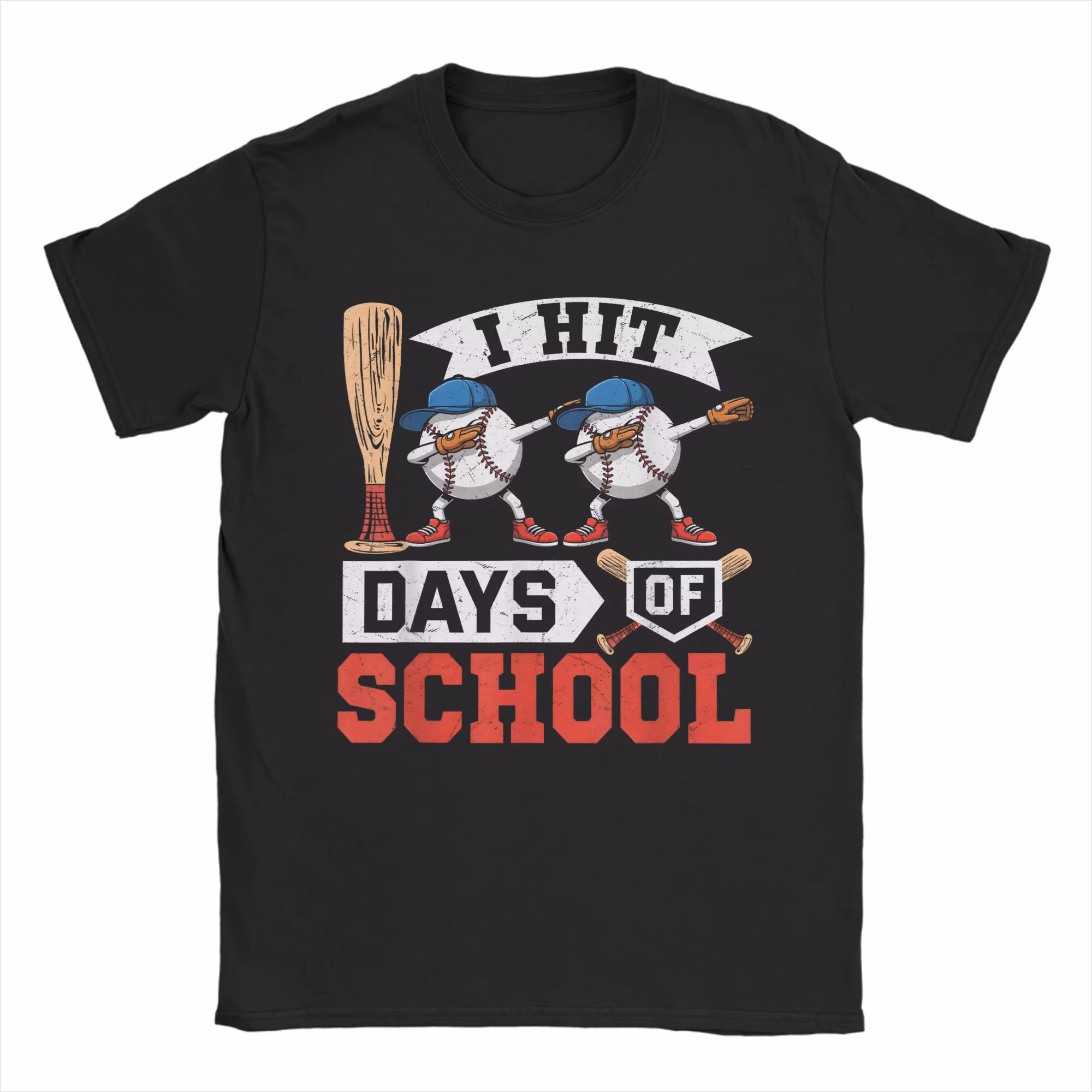 Harajuku T Shirt Summer I Hit 100 Days of School Baseball Toddler Novelty T-Shirts Cotton Tee Shirt Men Retro Short