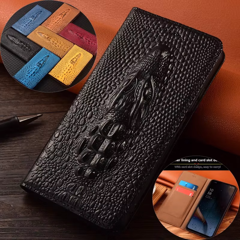 Magnetic Flip Genuine Leather Phone Cover For Samsung Galaxy S25 Edge S24 Ultra S23 S22 S21 S20 S10 S9 A91 A90 A82
