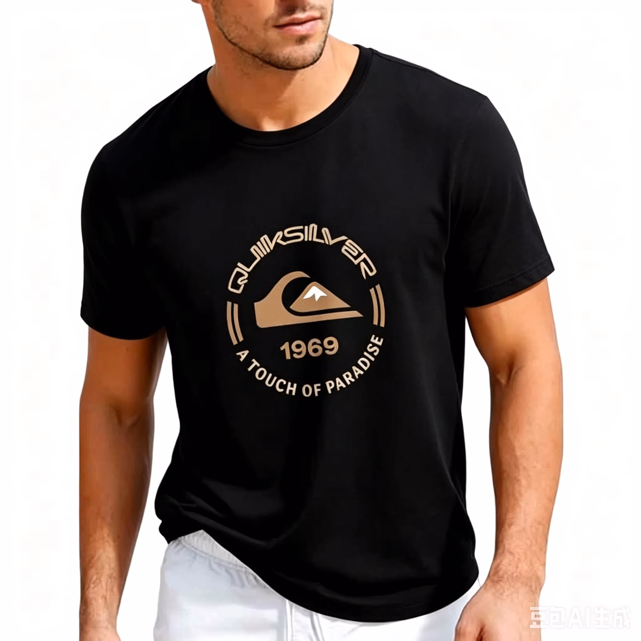 Fashion new Men's Quiksilver 1969 Logo Print Men's T-shirt Summer lightweight and breathable Casual short sleeve Men's