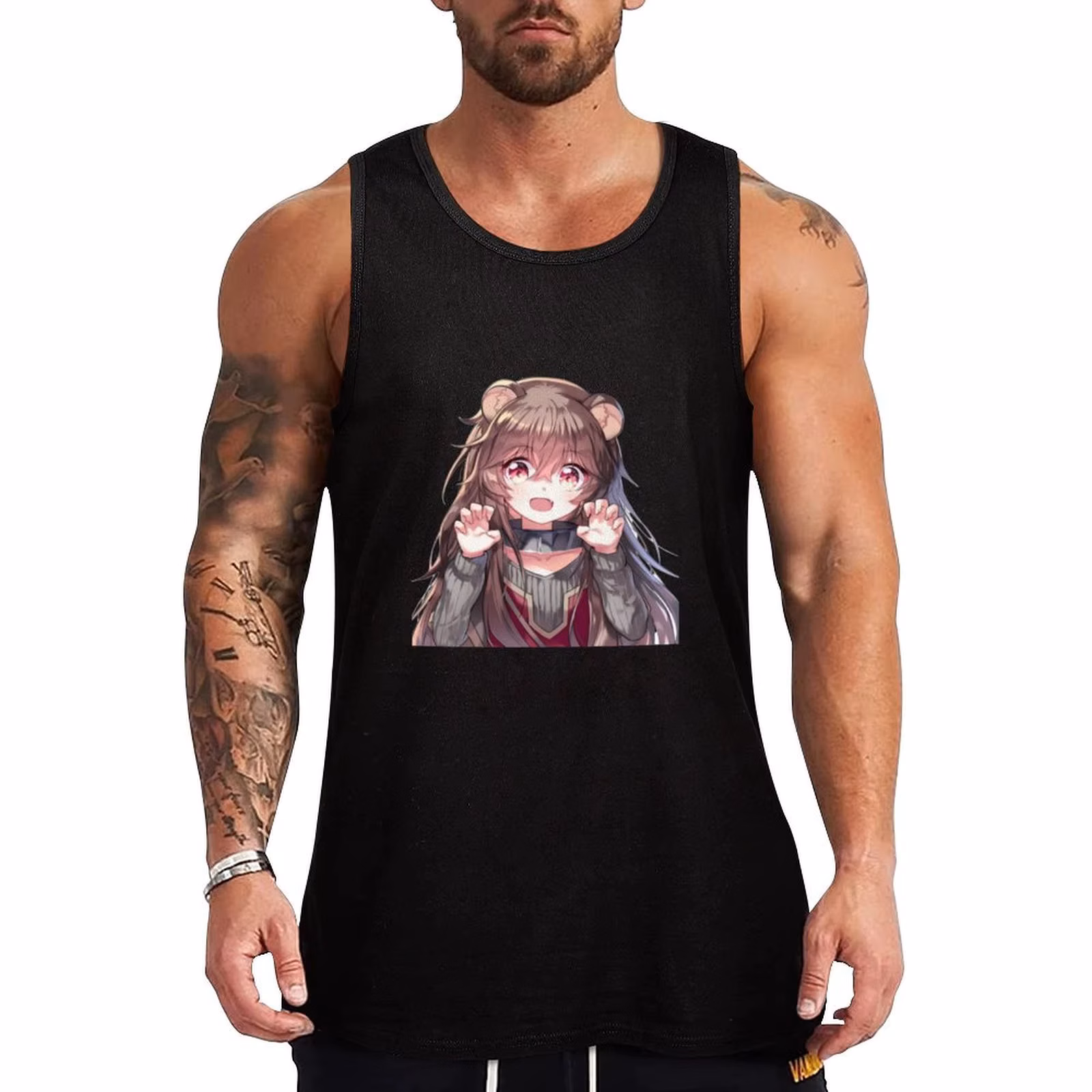 Raphtalia Kid Design Tank Top Sleeveless Workout Tank Top Muscle Fit Gym Shirt