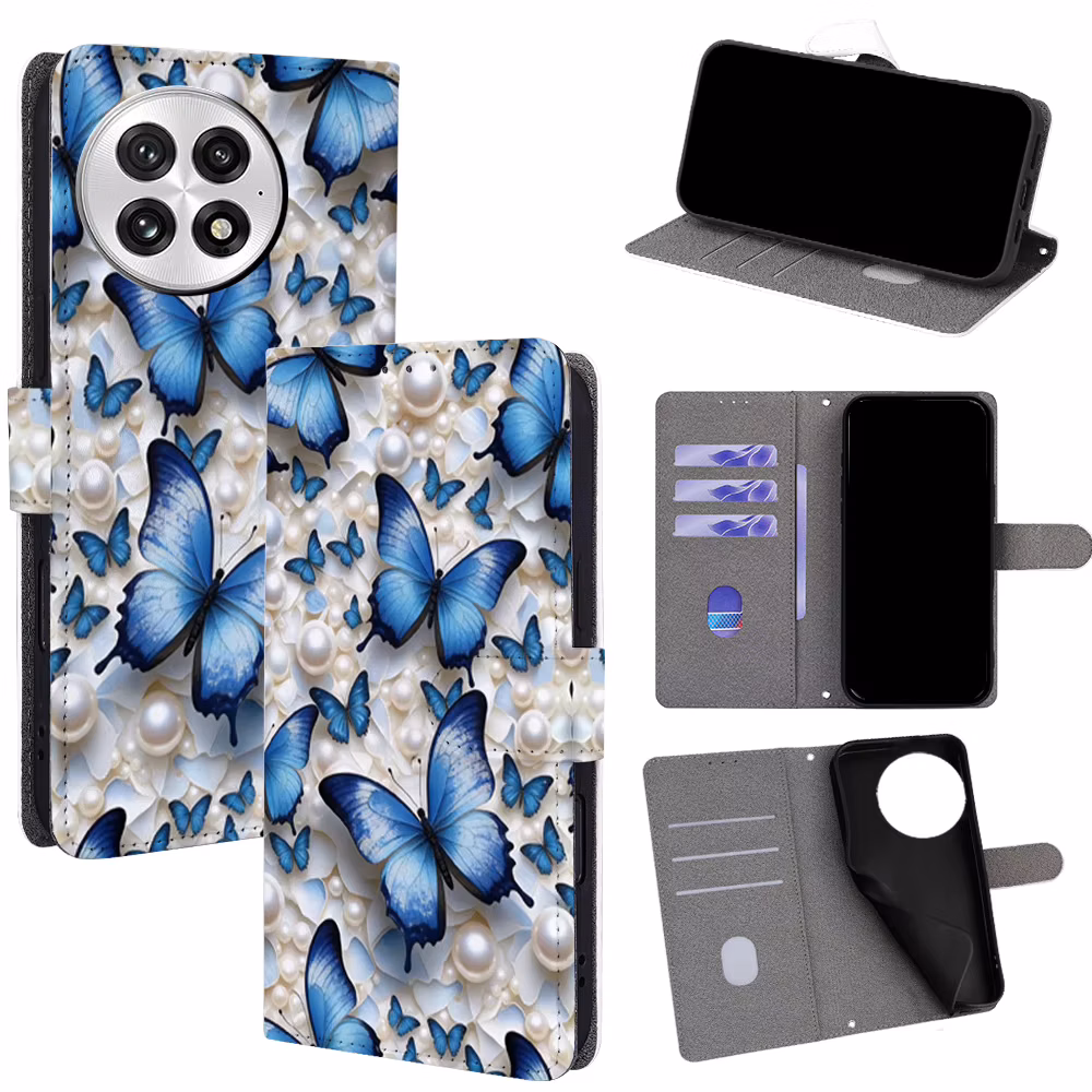Colorful Butterfly Magnetic Flip Phone Cover for Infinix Hot 11 12 30 40 50 60 Pro+ Zero 40 30 20 with Built-in Wallet