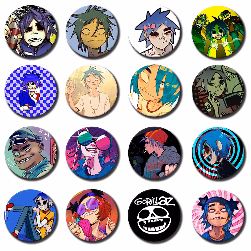 58mm 1PC G-Gorillaz Anime B-Band Badges 58mm Round Fans Collect Friends Gifts Brooch Souvenir
