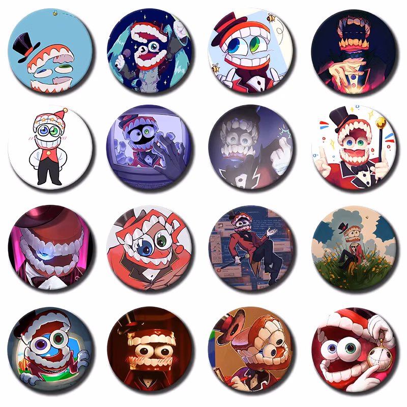 Anime Character Kinger Caine Can Brooches Soft Button Pin Funny Silly Gnarpy On A Skateboard Meme Badge Gamer
