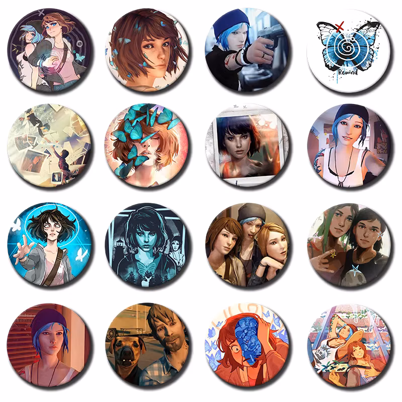 Game Life Is Strange Anime Brooches Chloe Price,Max Caulfield Badge Backpack Decor Cartoon Lapel Pins Jewelry Gifts