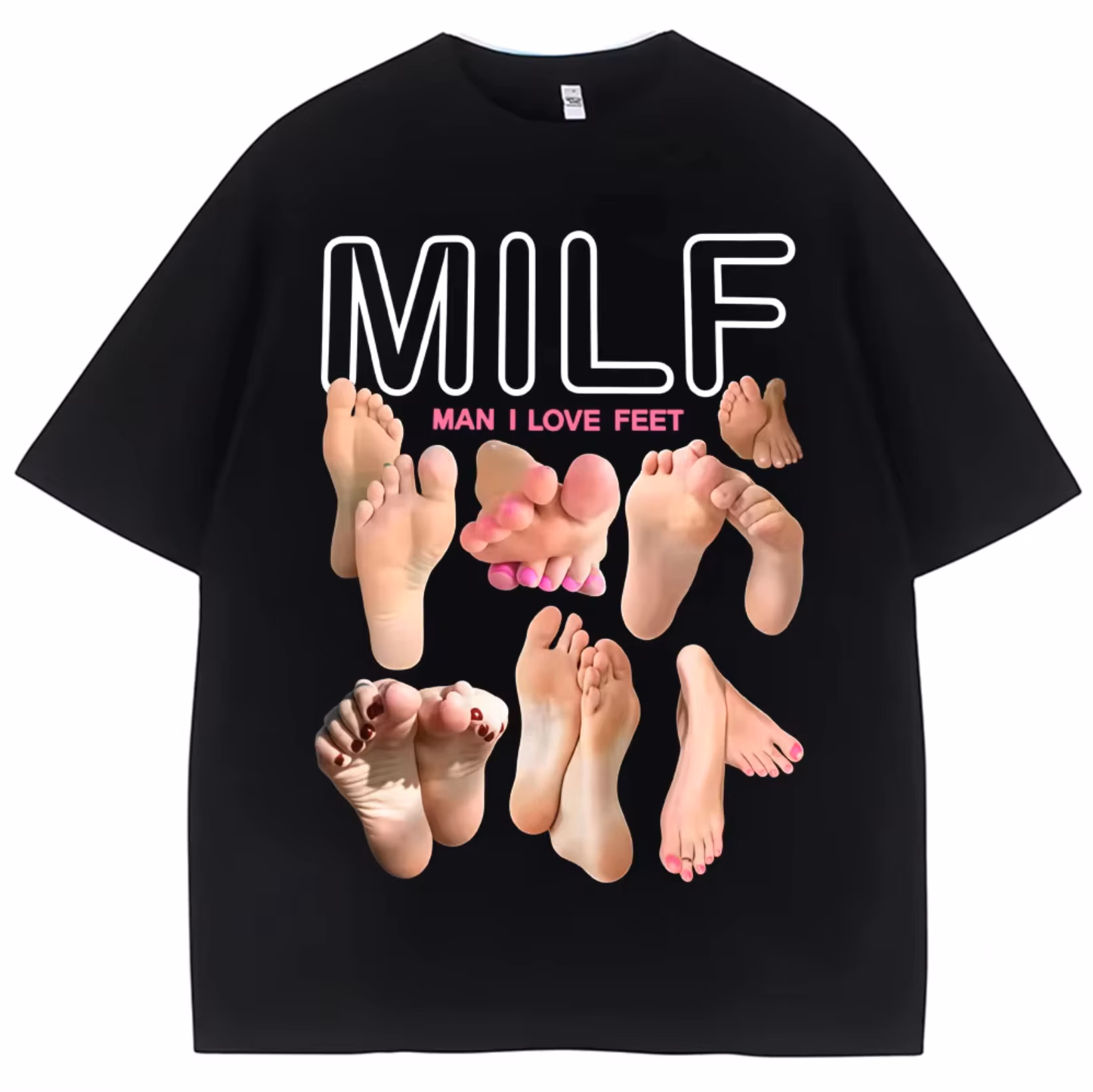Man I Love Feet Graphic T Shirt Men Women Funny Meme Tee 2026 New Summer Heavyweight Oversized Vintage Unisex Cotton
