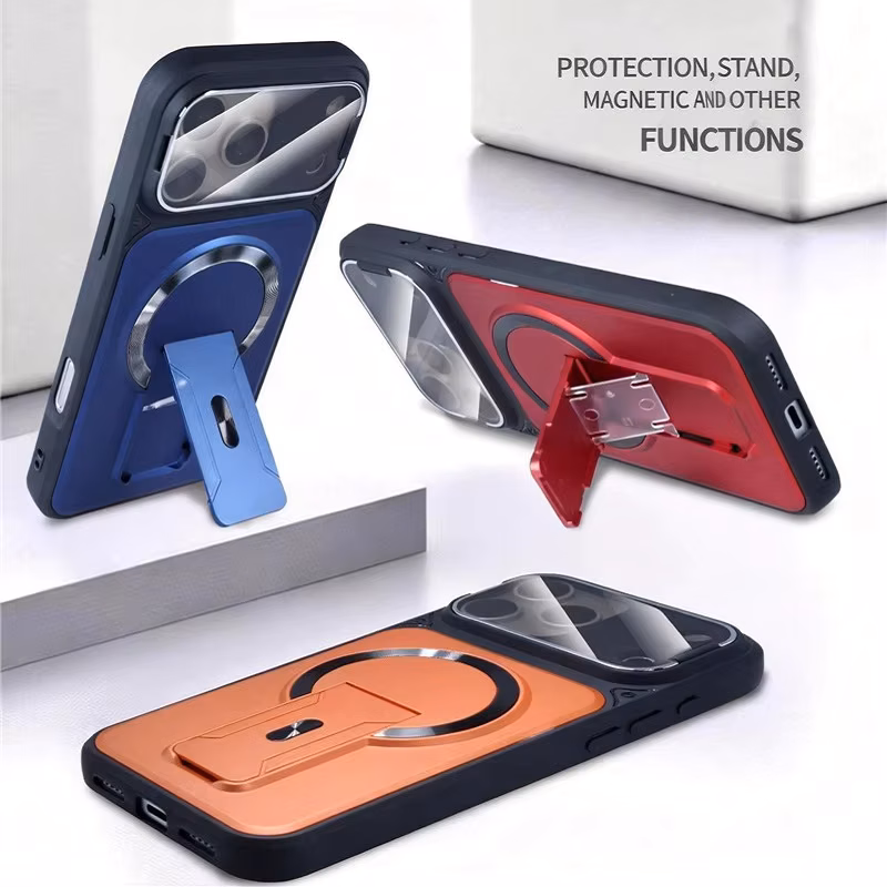 Fashion Solid Color Phone Case for iPhone Air 17 16 15 14 Plus 13 12 11 Pro Max with Back Hidden Bracket