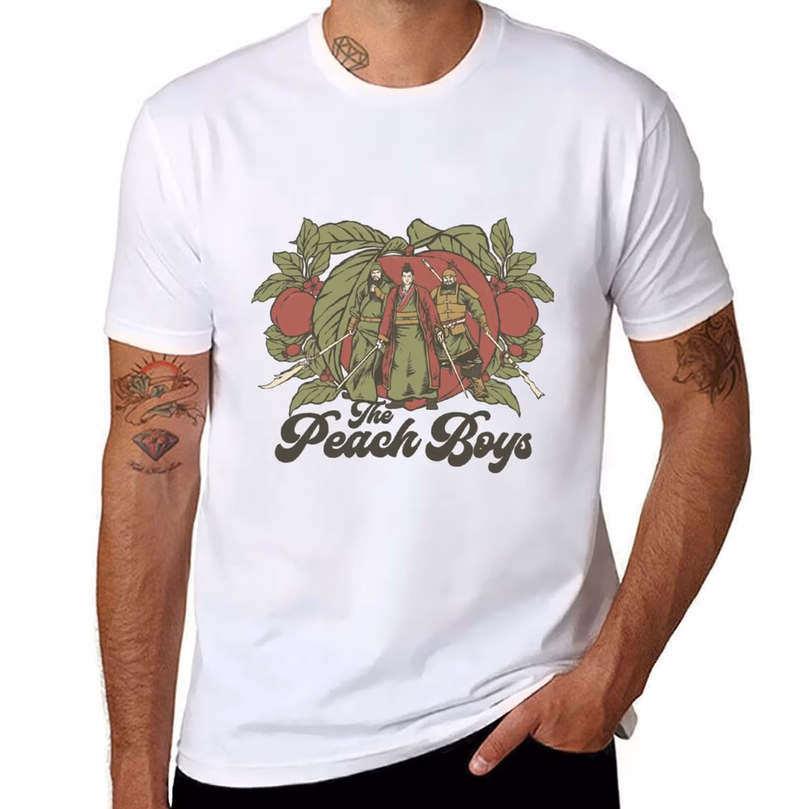 The Peach Boys (Liu Bei, Guan Yu and Zhang Fei) T-Shirt funny t shirts cotton cotton t shirts T-Shirt