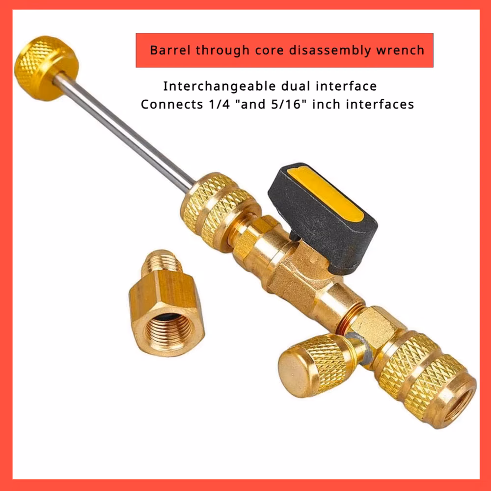 Hvac Schrader Pressure Valve Core Remover Adapter 1 4 or 5 16' R22 R12 R407c R410 R404 for Air Conditioner Refrigerator