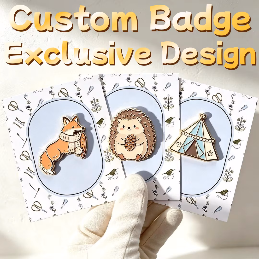 Custom Cheap Badges Enamel Pins No Minimum Custom Badges Pins Forest Animal Camping Metal Brooch Fashion Accessory
