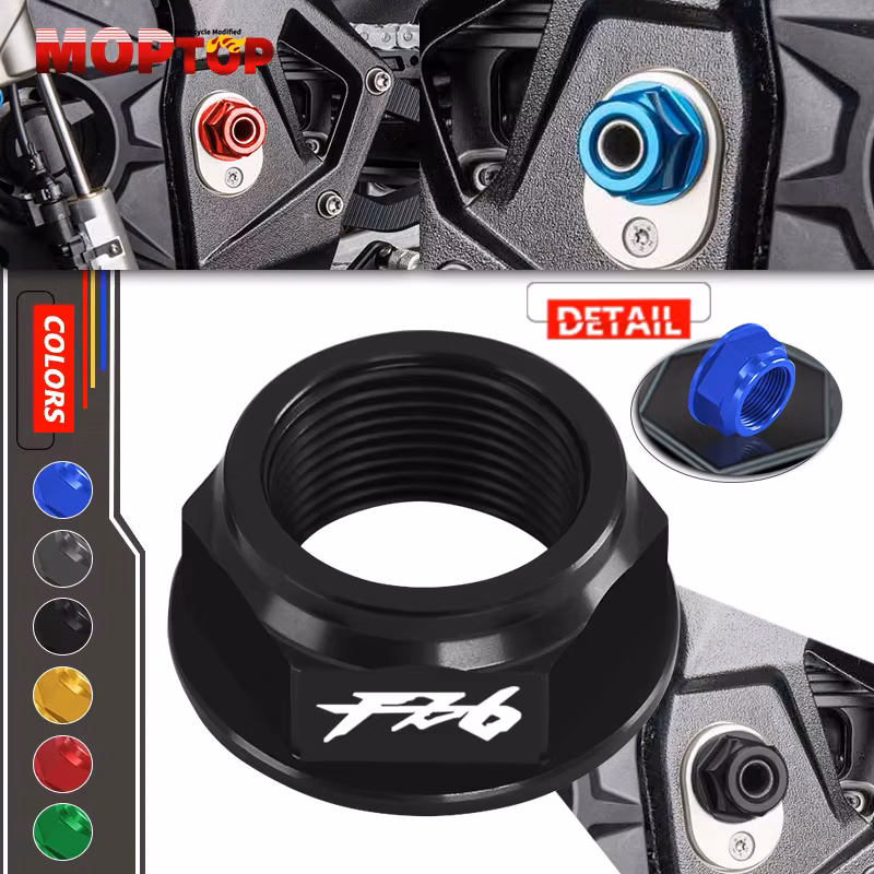 For FZ1 FZ6 FZ8 FAZER600 FAZER1000 Motorcycle Tuerca basculante Swing Arm Pivot Shaft Nut Bolt Cover Protection