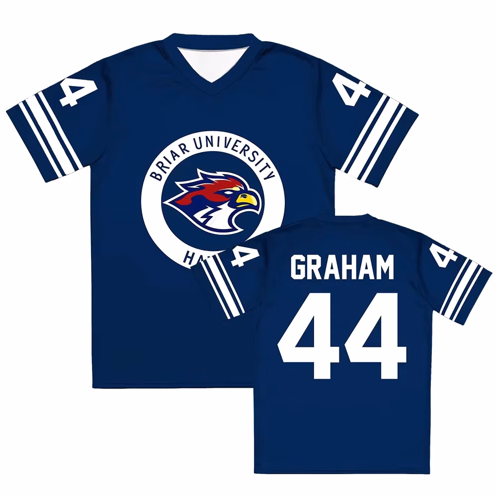 Off Campus Briar University Jersey Graham 44 22 DI Laurentis 66 Tucker46 V-neck T-shirt short sleeves men women 3D