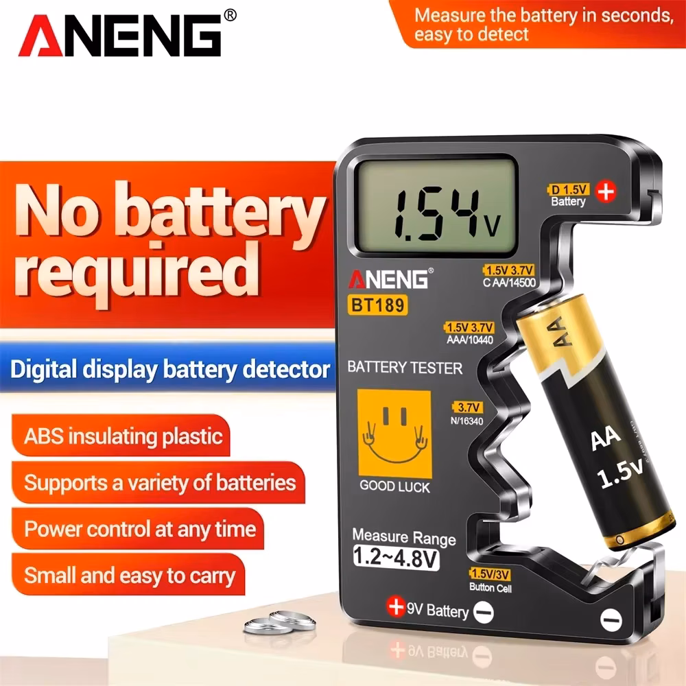 Battery Tester Digital Display Level 1.2~4.8V Insulating Plastic Easy To Carry Variety of Batteries Tests Tools Aneng