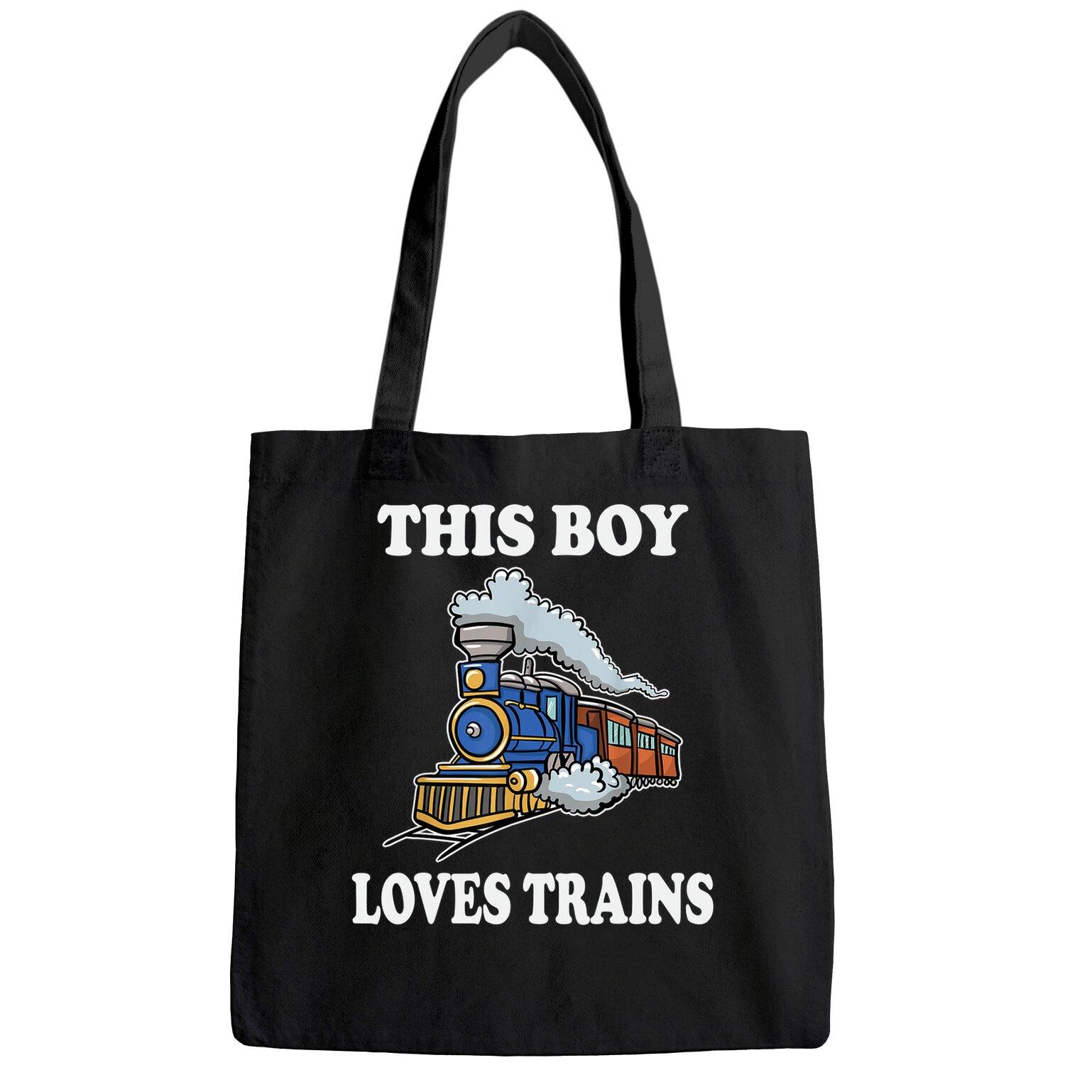 This Boy Loves Trains Gift Train Wagon Lover Gifts Tote Bag
